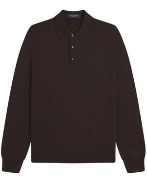 Fred Perry Langärmeliges Poloshirt - Schwarz