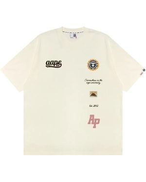 Aape By A Bathing Ape Logo-Patch T-Shirt - White