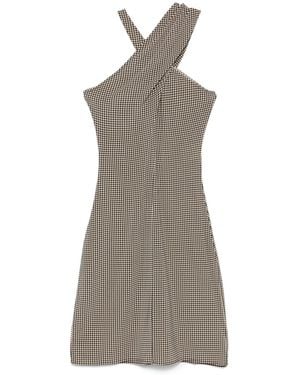 Courreges Criss-Cross Jersey Mini Dress - Grey
