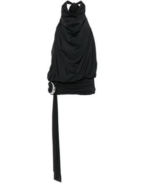 De La Vali Vida Ruched-Detail Mini Dress - Black