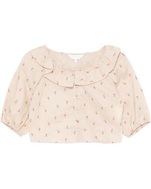 To b. by agnès b. Embroidered Shirt - Natural