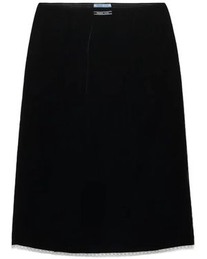 Prada Velvet Pencil Skirt - Black