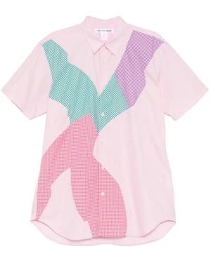 Comme des Garçons Patchwork Short-Sleeve Shirt - Pink