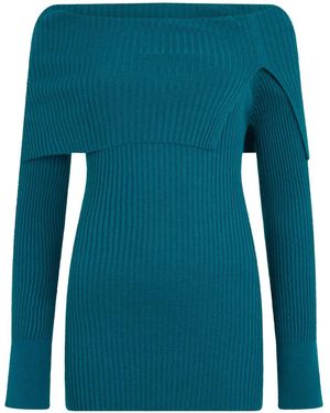 Malo Geripptes Top - Blau