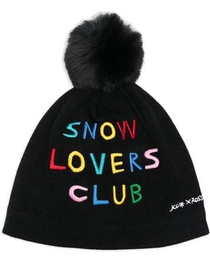 Rossignol X Jcc Pompom-Detail Embroidered Beanie - Black