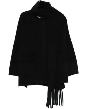 ERMANNO FIRENZE Attached-Scarf Jacket - Black
