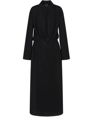 Giorgio Armani Long-Sleeve Midi Dress - Black