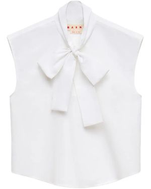 Marni Tie-Neck Sleeveless Blouse - White