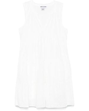 DKNY Eyelet-Detail Sleeveless Mini Dress - White