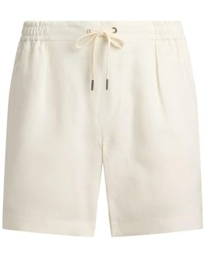 Ralph Lauren Drawstring-Waist Pleated Shorts - White