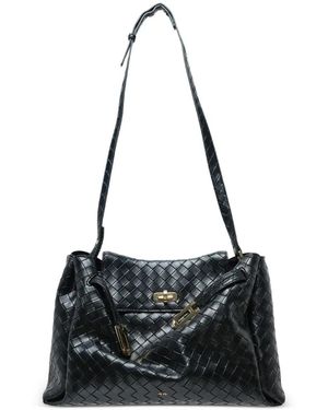 JW PEI Large Rhea Woven Shoulder Bag - Black