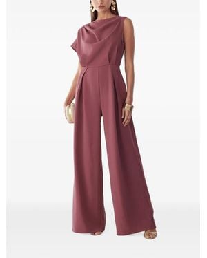 Willa Draped Sleeveless Jumpsuit - Red