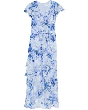Eliza J Ruffled Floral Dress - Blue