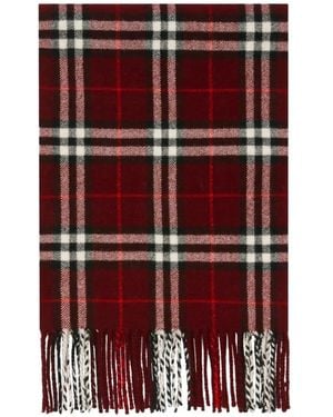Burberry Pashmina Sparkle Check De Cachemira - Rojo