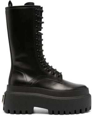 Dolce & Gabbana レースアップブーツ - ブラック