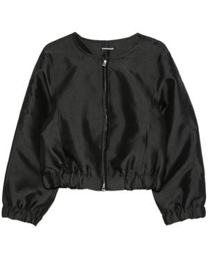 Susanne Bommer Elasticated-Hem Zip-Up Jacket - Black