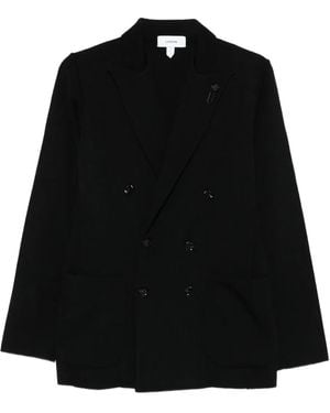 Lardini Double-Breasted Wool Jacket - Black