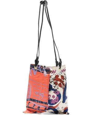 Manipuri Abstract-Print Tote Bag - White