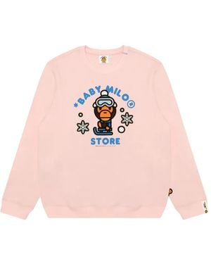 *BABY MILO® STORE BY *A BATHING APE® Baby Milo Graphic-Print Sweatshirt - Pink