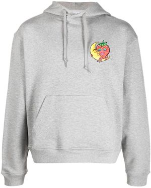 Sky High Farm Fruit-Print Cotton Hoodie - Gray