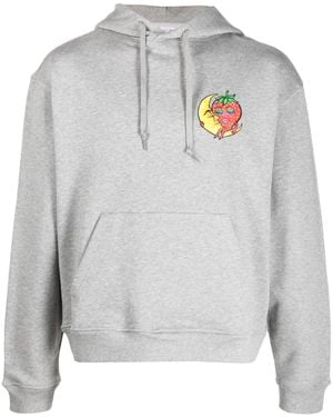 Sky High Farm Fruit-Print Cotton Hoodie - Gray