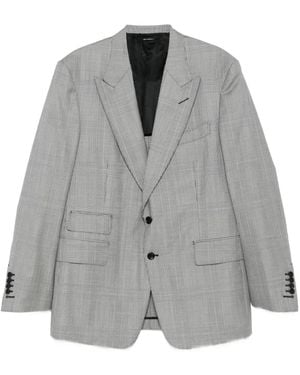 Tom Ford Single-Breasted Checked Suit - Grey
