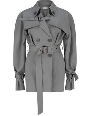 ATOIR Celeste Trench-Style Mini Dress - Grey