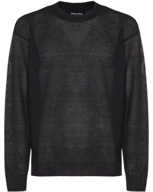 Giorgio Armani Pull À Épaules Descendues - Noir