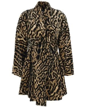 Irie Leopard-Print Belted Coat - White