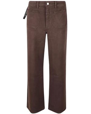 PAIGE Patch-Pocket Straight-Leg Jeans - Brown