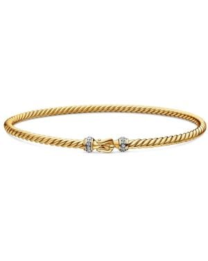 David Yurman 18Kt Buckle Classic Cable Diamond Bracelet (2.6Mm) - Multicolour