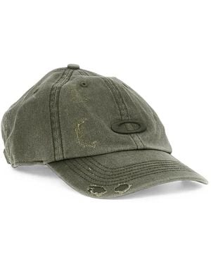 Oakley Distressed Logo-Plaque Baseball Cap - Green