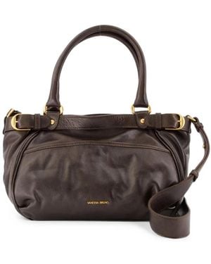Vanessa Bruno Smal Lune Leather Tote Bag - Brown