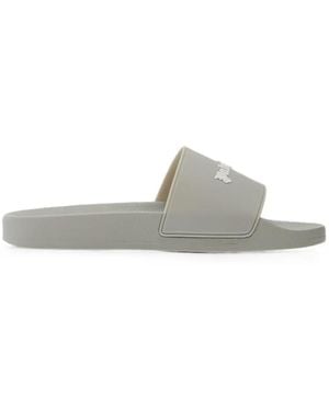 Palm Angels Logo-Print Slides - White