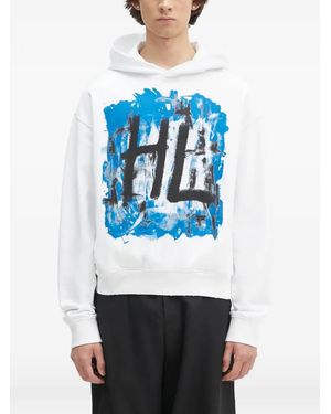 Helmut Lang Graphic-Print Hoodie - Blue