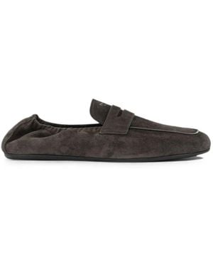Prada Mocassins En Daim - Noir