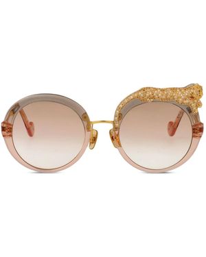Anna Karin Karlsson Lunettes De Soleil Rose Et La Roue À Monture Ronde - Neutre