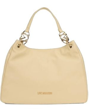 Love Moschino Shopper Mit Logo-Schild - Natur