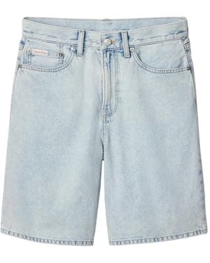 Calvin Klein Acid-Wash Denim Shorts - Blue