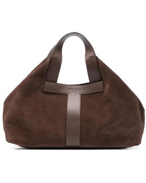 Twinset Suede-Panelled Tote Bag - Brown