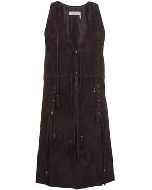 Chloé Longline Suede Gilet - Black