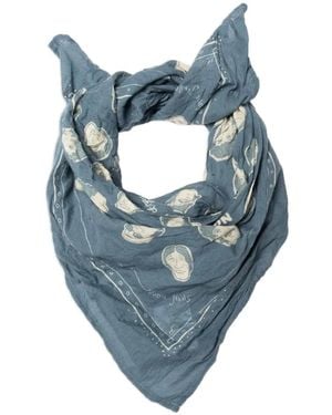 Nudie Jeans Ingrid Graphic-Print Bandana - Blue