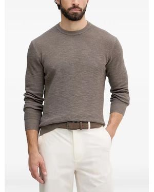 Benetton Waffle-Knit Crew-Neck Jumper - Grey