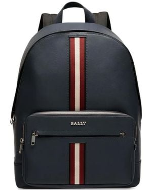 Bally Leren Rugzak Met Lintdetail - Blauw