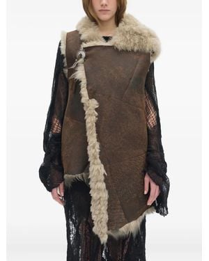 Ann Demeulemeester Aleid Shearling-Collar Gilet - Brown