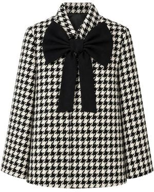 Alice + Olivia Philippa Cape Mit Hahnentrittmuster - Schwarz