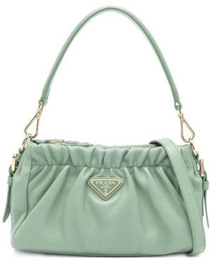 Prada Triangle-Logo Tote Bag - Green
