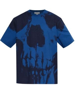 McQueen Skull-Print T-Shirt - Blue