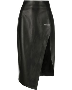 Off-White c/o Virgil Abloh Side-slit Leather Skirt - Black