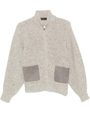 Fabiana Filippi Zip-Up Patch-Pocket Cardigan - White
